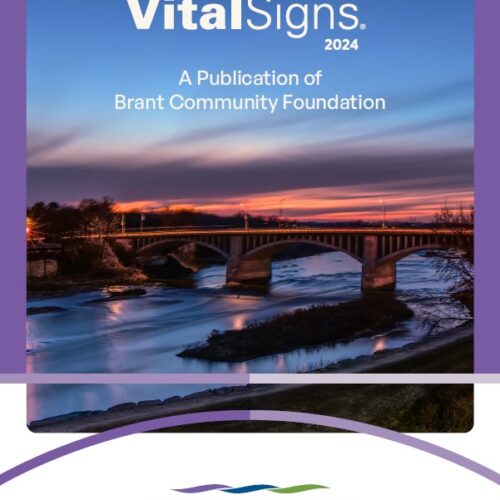 Vital Signs 2024 Cover Image with bridge over the Grand River